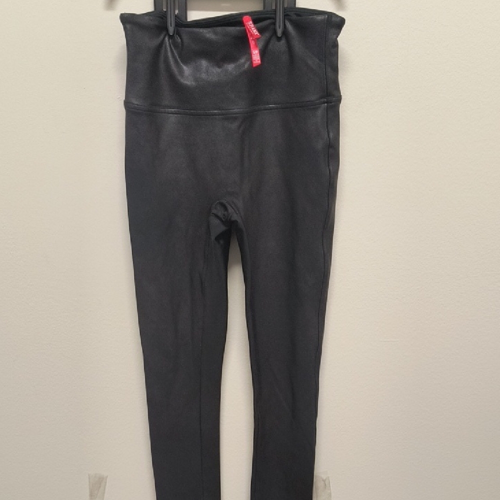 SPANX Black Faux Leather Leggings